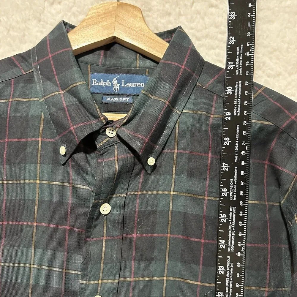 RALPH LAUREN‎ Men's Multicolor Plaid Classic Fit Button Up Size XL